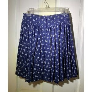 Liz Claiborne Skirt LizSport Petites SZ 10P Blue 100% Cotton Zip Pleat Excellent